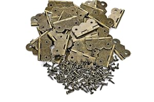 PGMJ Jewelry Box Hardware 40 Pieces 1 inch Hinges Antique Small Butterfly Hinges - Bronze Engraving Design Box Hinges for Crafts Wooden Box, Gift Box Hinges, Cabinet Drawer Jewelry Box with 160 Screws