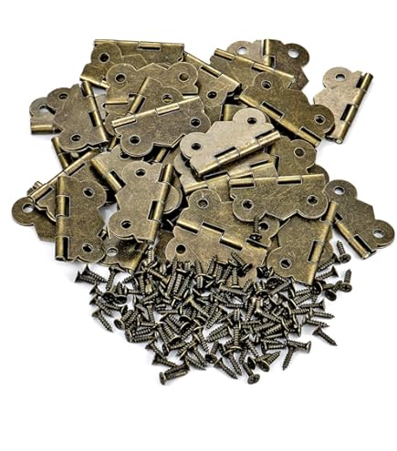 thumbnail image 2 of 10-Pack Small Gold Butterfly Hinges - 1.2x1.1 Inch Jewelry Box Hardware 2 of 11