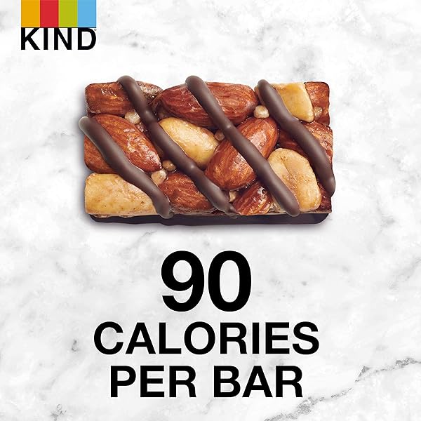 KIND MINI SNACK BARS, DARK CHOCOLATE NUTS & SEA SALT, GLUTEN FREE, LOW SUGAR, LOW CALORIE SNACKS, 10 COUNT