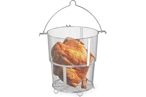 ONLYFIRE CHEF Onlyfire Turkey Fryer Roaster Basket, Detachable Foldable Deep Turkey Fryer Basket for Char-Broil Big Easy Oil-less Turkey Fryer 17102065, 14101480 and Turkey Deep Fryer Pot