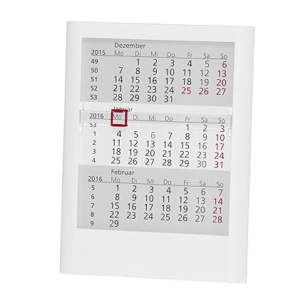 Truento 3-Monats-Tischkalender für 2 Jahre (2019 und 2020) - weiß