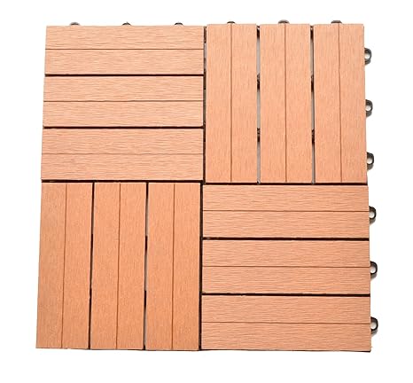 Zenvida 12 X 12 Inch Outdoor Bamboo Composite Interlocking Decking