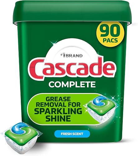 Cascade Complete Dishwasher Detergent Pods, Dish Detergent Soap, Fresh Scent, 90 Count