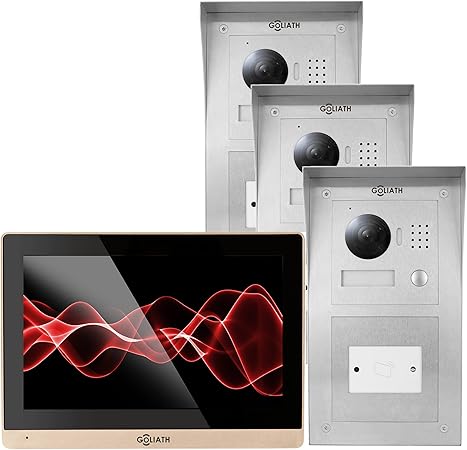 GOLIATH IP Video Türsprechanlage 3 Familienhaus, Aufputz RFID