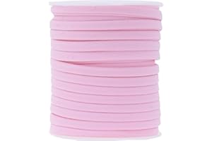 Mandala Crafts Pink Soft Elastic Cord – 20 Yards 5mm Flat Nylon Fabric Spandex Stretchy String Cords for Bikini, Bathing Suit String, Hair Ties, and Drawstring Sewing