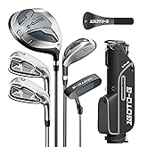 1GoTo-G 7 Pieces Golf Clubs Set for Men - Complete Mens Golf Clubs Full Set Right/Left Handed Includes Stand Bag with Rain Hood, 1# Drive, 5# Hybrid 7# PW# Irons and Putter