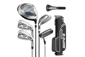 1GoTo-G 7 Pieces Golf Clubs Set for Men - Complete Mens Golf Clubs Full Set Right/Left Handed Includes Stand Bag with Rain Hood, 1# Drive, 5# Hybrid 7# PW# Irons and Putter