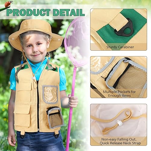 Unittype Sets Kids Safari Costume Explorer Safari Cargo Vest Hat Set  Outfit Costumes Paleontologist Dress up