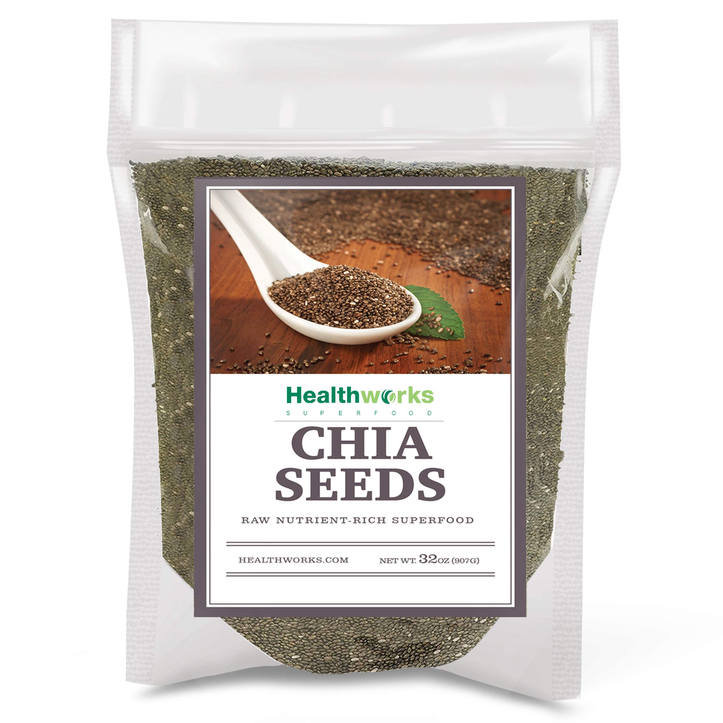 Healthworks Chia Seeds Raw (32 Ounces / 2 Pounds PesticideFree Premium