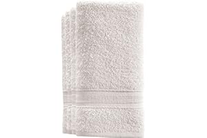 ALL DESIGN TOWELS Cotton Fingertip Towels Set - 4 Pack Ivory Lace Highly Absorbent, Soft Feel Fingertip Towels 11"x17"