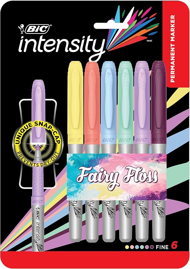 BIC 996167 Intensity Permanent Fine Point Markers 6 Assorted Fairy