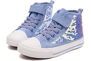 Toandon Kids Adorable Fashion High Top Casual Canvas Sneakers