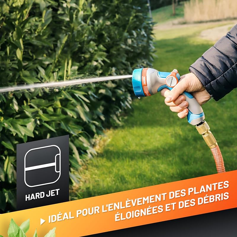 Pistolet Arrosage Jardin. Pistolet arrosage Métal Multijet. Pulverisateur de jardin. Embout Tuyau Arrosage Jet Puissant. Pulverisateur de Jardin – Douchette Matériel d'Arrosage pour Jardin