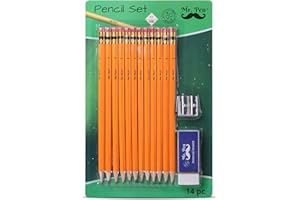 Mr. Pen- Pencils with Sharpener and Eraser, 12 Pencil, 1 Metal Pencil Sharpener, 1 Eraser, Pencils and Sharpener, Pencil and Sharpener Set, School Supplies, Pencil with Sharpener, Erasers for Kids