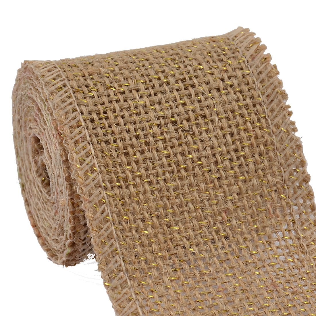 Sourcingmap Jute Wedding Belt Rope Cord String Pack Strap Arts Craft Burlap Ribbon Roll 2.2 Yard Beige
