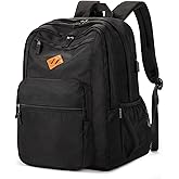 ZORFIN 36L Black Backpack for College, and Travel: Water Resistant Bookbag
