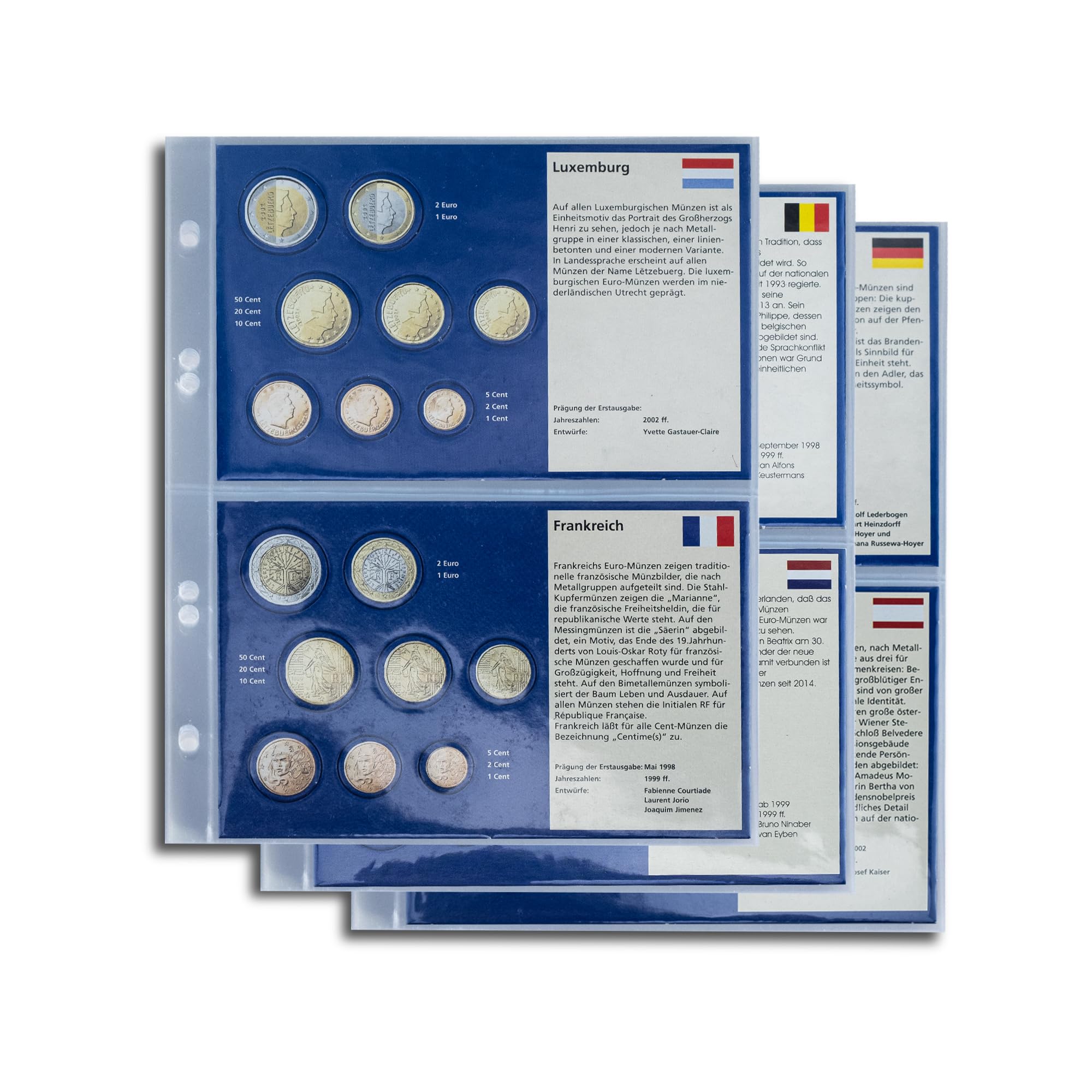 Prophila Collection 6 Stück €uro-Vordruck-Tabletts Deutschland, Österreich, Belgien, Niederlande, Luxemburg, Frankreich