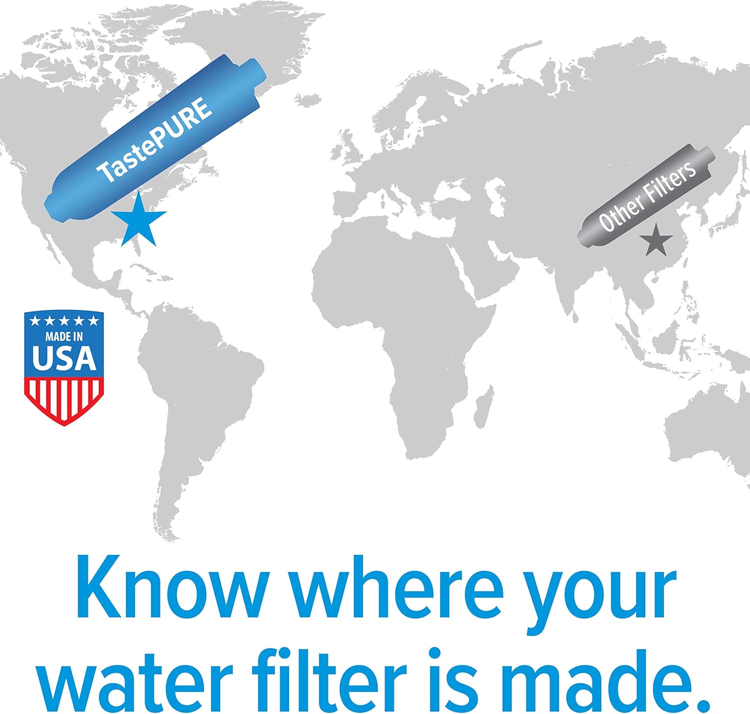 Camco 40043 TastePure RV/Marine Water Filter with Flexible Hose Protector | Protects Against Bacteria | Reduces Bad Taste, Odors, Chlorine and Sediment in Drinking Water: Automotive