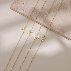 LuckFairy Cute Gold Initial Necklace for