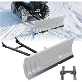 ECOTRIC ATV Snow Plow Blade Kit | Adjustable 48" Complete Universal; Compatible with Honda Kawasaki Polaris (You Will Receive 2 Packages)