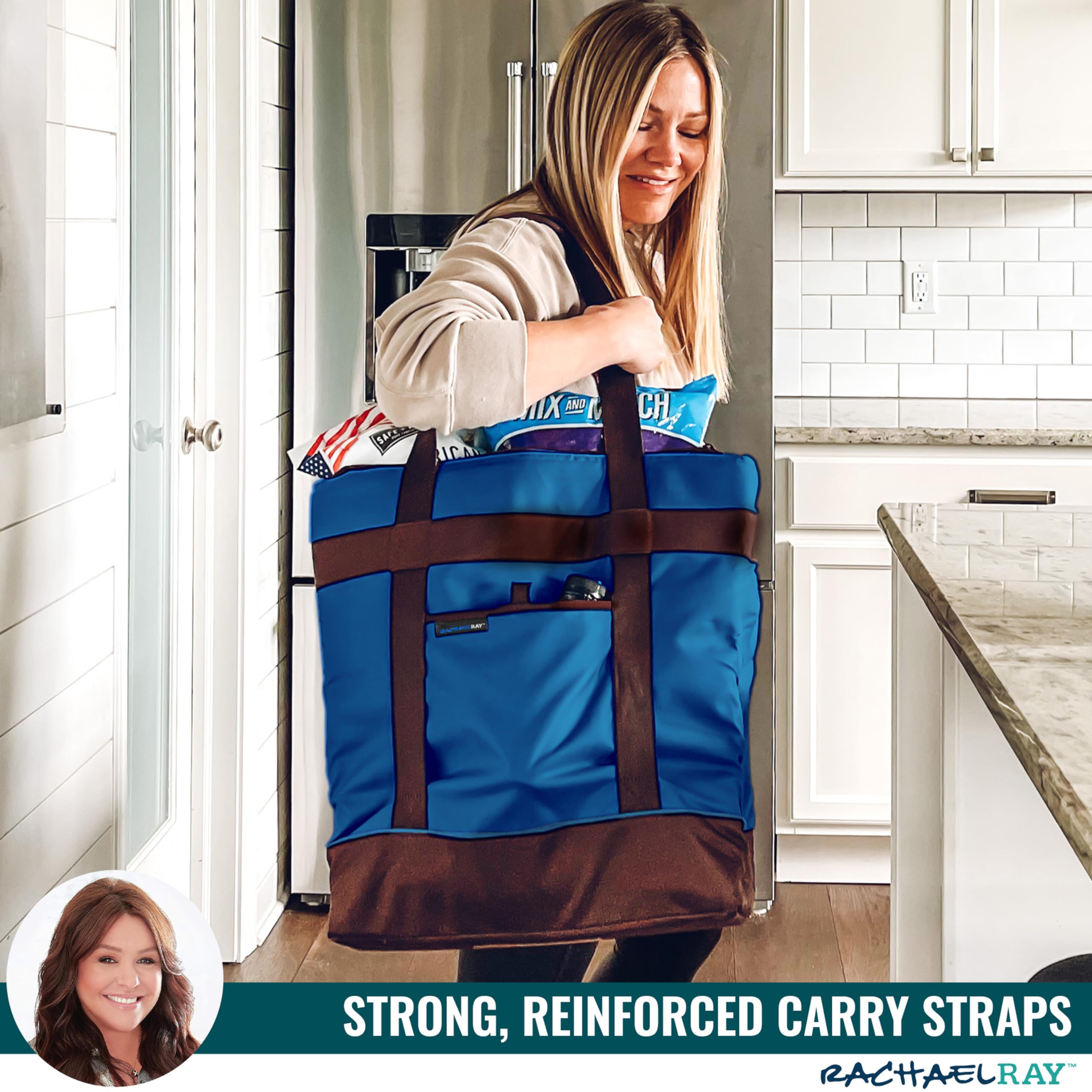 Rachael Ray Jumbo Chillout Thermal Tote, Insulated Soft Sided Cooler Bag