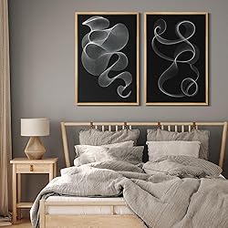 MUDECOR Framed Canvas Print Wall Art Set White