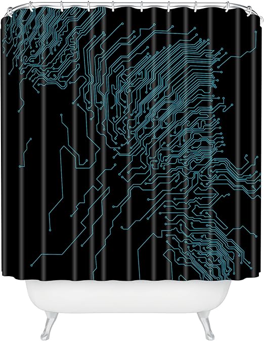 Amazon Com Deny Designs Matt Leyen Circuit Shower Curtain 69 X