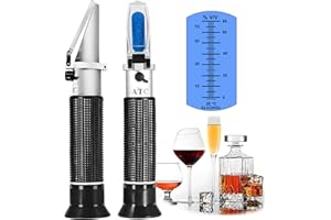 Handheld Alcohol Refractometer,V·RESOURCING 0~80% Alcohol Content Measurement Tool Tester for Spirits Distilled Ethanol with Water Like Whiskey, Brandy;Used in Scientific Research, Alcohol Purchase