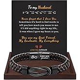 Btysun I Love You Gifts for Him Leather Bracelet for Men Knot Infinity Bracelets Valentines Day Gift for Husband Boyfriend Dad Son Grandson Anniversary Birthday Jewelry Graduation Gifts for Him 2024