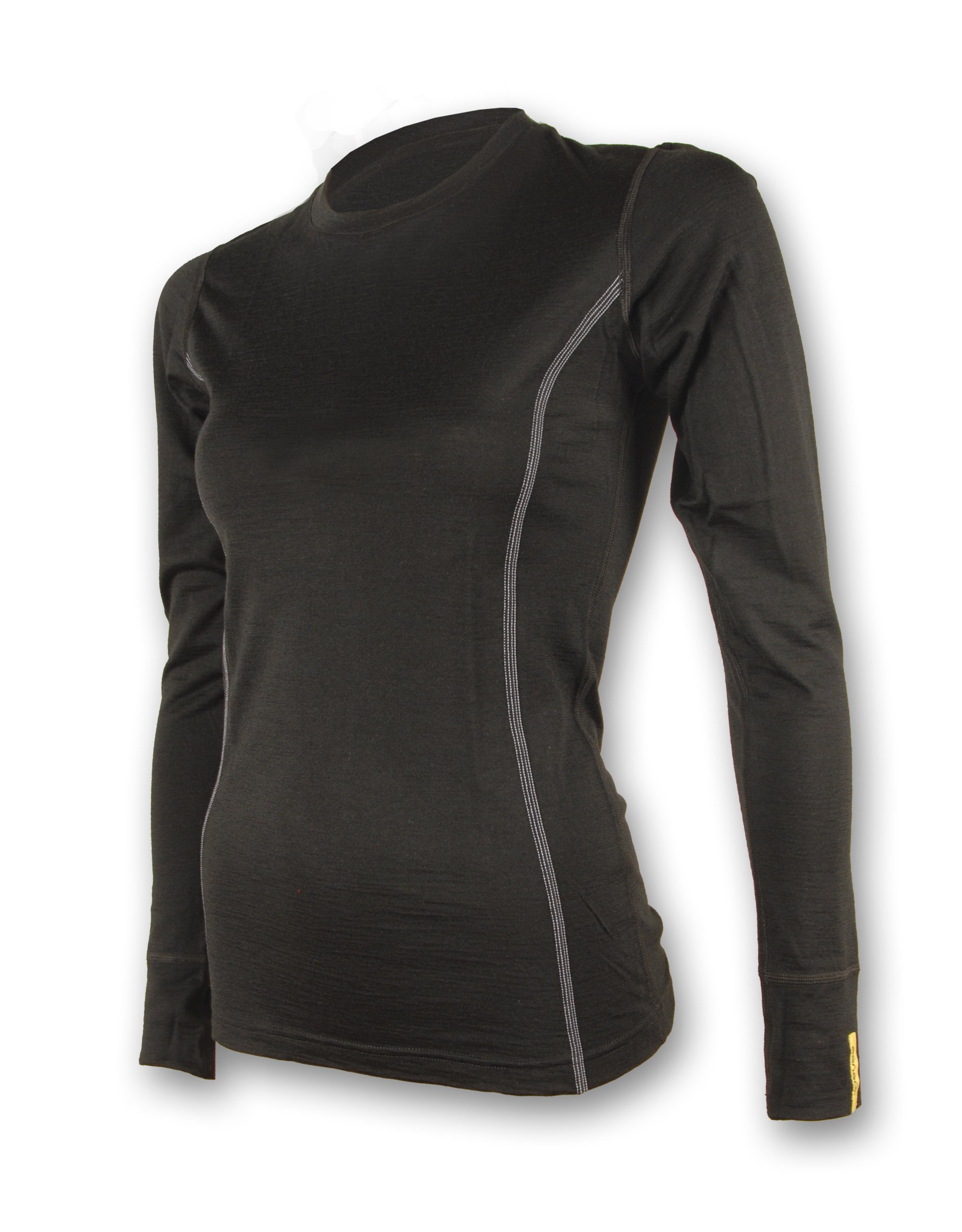 Sensor Women's Merino Active Shirt, Black, Large