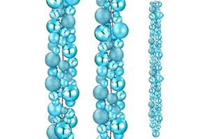 Yuxung 2 Pcs Christmas Ball Garland 6 ft Ball Ornaments Christmas Bulb Garland Xmas Tree Bauble Decorations for Party Supplies Indoor Outdoor Home Office Decoration Accessories(Lake Blue)