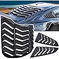 E-cowlboy Rear+Side Window Louvers for Ford Mustang 2015 2016 2017 2018 2019 2020 2021 2022 2023 Windshield Sun Shade Cover Vent GT Lambo Style Custom Fit All Weather ABS (Matte Black)
