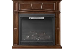 PLEASANT HEARTH Pleasant 46 in. Dual Fuel Walnut Vent Free Fireplace System 33,000 BTU