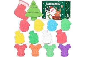 IAOVUEBY Bath Bombs for Kids, Christmas Bath Bombs for Women Girls Boys Toddler, 14 Packs Mini Bath Bombs Gift Set, Bubble Bath Fizzies Ball with Christmas, Tree Santa Claus, Snow Man, Reindeer and Stockings