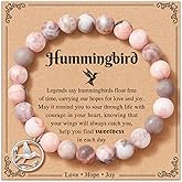 ojokiss Hummingbird Gifts for Women, Natural Stone Bracelets with Quote Card