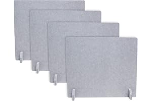 Planche Acoustic Freestanding Desk Divider - Noise Reducing Desk Privacy Panel - Library & Office Furniture Partition - Workstations Shield Barrier - Instant Wall Desk 20" H x 24" W (4 Pack, Stone)