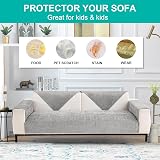SHANNA Soft Chenille Sofa Cover 1/2/3/4 Seater Grey 70x150cm view 4