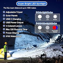 Rechargeable Spotlight Flashlight High Lumens