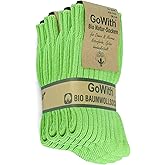 GoWith 4-5 Pairs Unisex Natural 97% Cotton Crew Socks, Pure Cotton Comfy Cozy Breathable Seamless Casual Socks for Men Women
