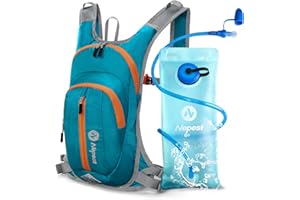 Nepest Hydration Pack Backpack for Women & Men, Lightweight Water Backpack with 2L Water Bladder for Hiking Cycling Running B