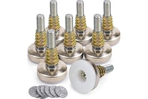 ANWENK Heavy Duty Furniture Levelers Adjustable Furniture Legs Levelers, Leveling Feet for Tables Chairs Cabinets Sofa Raiser, Support 1320LBs, T- Nut Kit 3/8”-16 Thread, Large Base,w/ 4 Felt Pads (8 Pack)