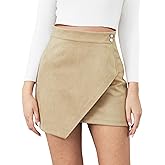 FLUFFY SENSE. Mini Skirt for Women Elastic High Waist Bodycon Wrap Skirt Silky Smooth Stretchy Suede Skirt