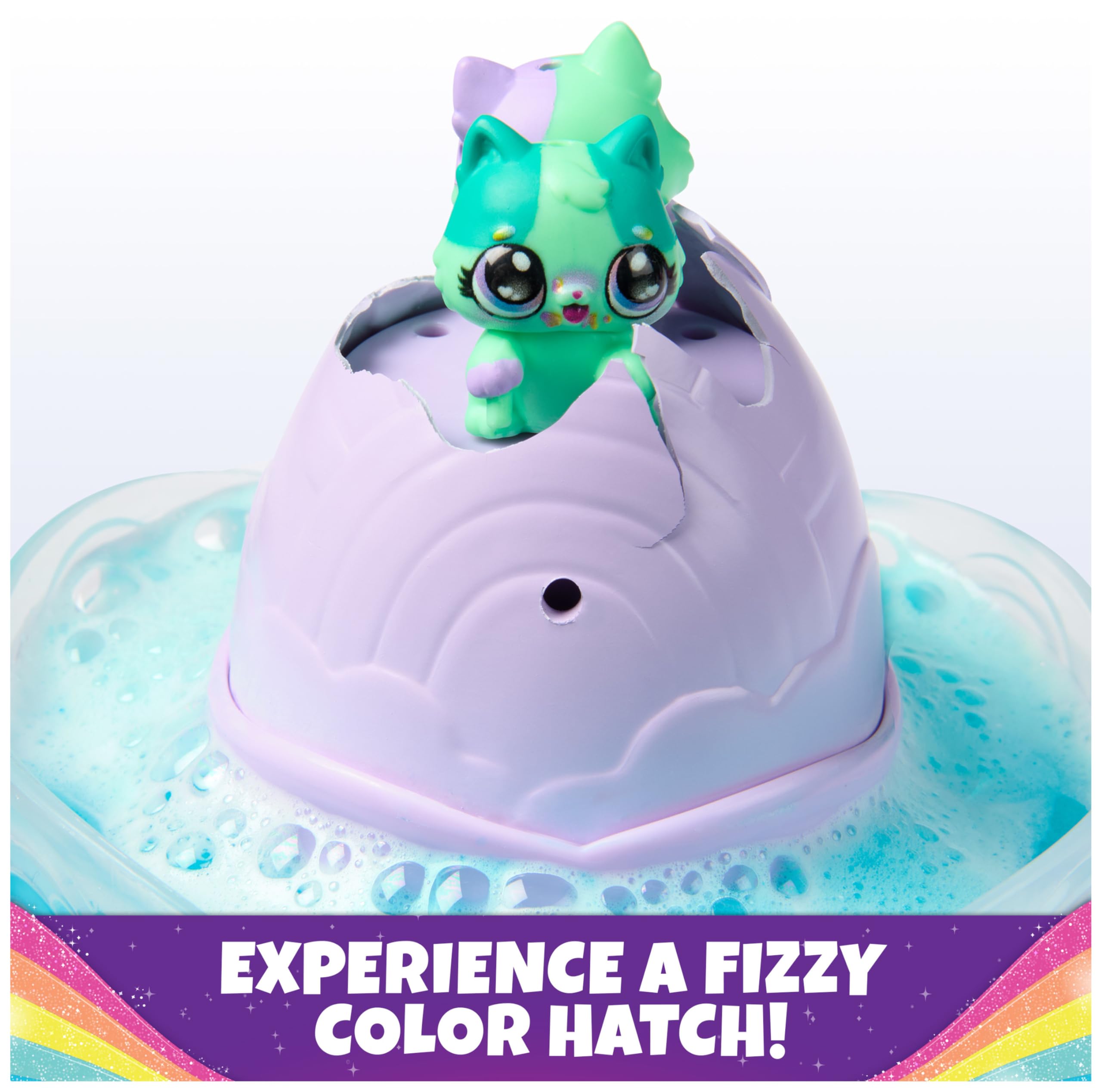 Hatchimals Alive, Rainbow Splash Fizzy Color Surprise Toy, Hatch Twins or Triplets from Color Reveal Egg (Style May Vary), Gifts & Stocking Stuffers for Girls & Boys