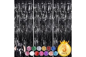 Forlvwoon 3.3x8.3Ft Foil Fringe Backdrop Curtains Tinsel Streamers Birthday Party Decorations Fringe for Graduation Wedding, Baby Shower Disco Party Party Door Anniversary Streamers Party Decorartions