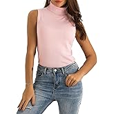 Spicy Sandia Women Stretchable Turtleneck Knit Sleeveless Slim Fit Sweater
