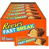 REESE'S FAST BREAK Peanut Butter Nougat Candy Bars, 1.8 oz (Pack of 18) | Chocolate, Peanut Butter and Nougat Candy Bars, Kosher and Gluten Free, Individually Wrapped for Lunch Breaks, 18 ct