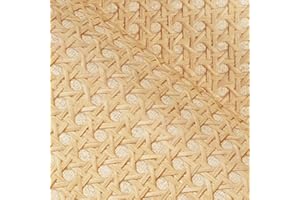 FunStick Brown Rattan Wallpaper Peel and Stick Faux Textured Cane Webbing Brown Rattan Contact Paper for Cabinets Furniture W