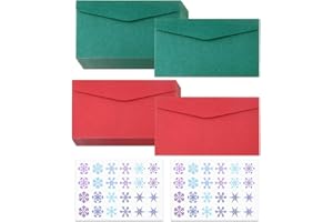 TUPARKA 100 PCS Christmas Enclosure Card Envelopes Gift Card Envelopes Red Green Envelopes for Christmas Gift