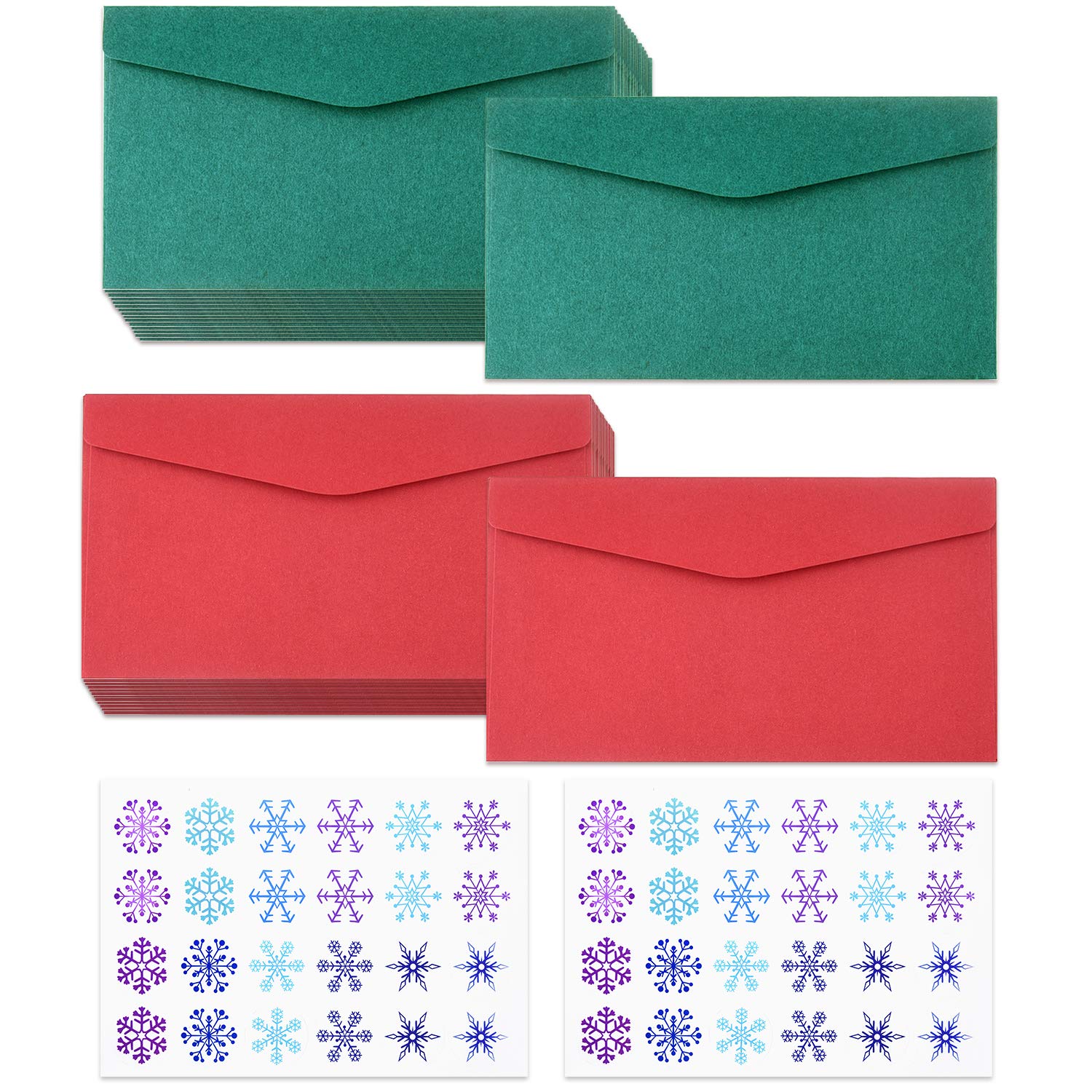 TUPARKA Christmas Enclosure Card Envelopes Gift Card Envelopes Red Green Envelopes for Christmas of Envelope (Square Flap, 100)