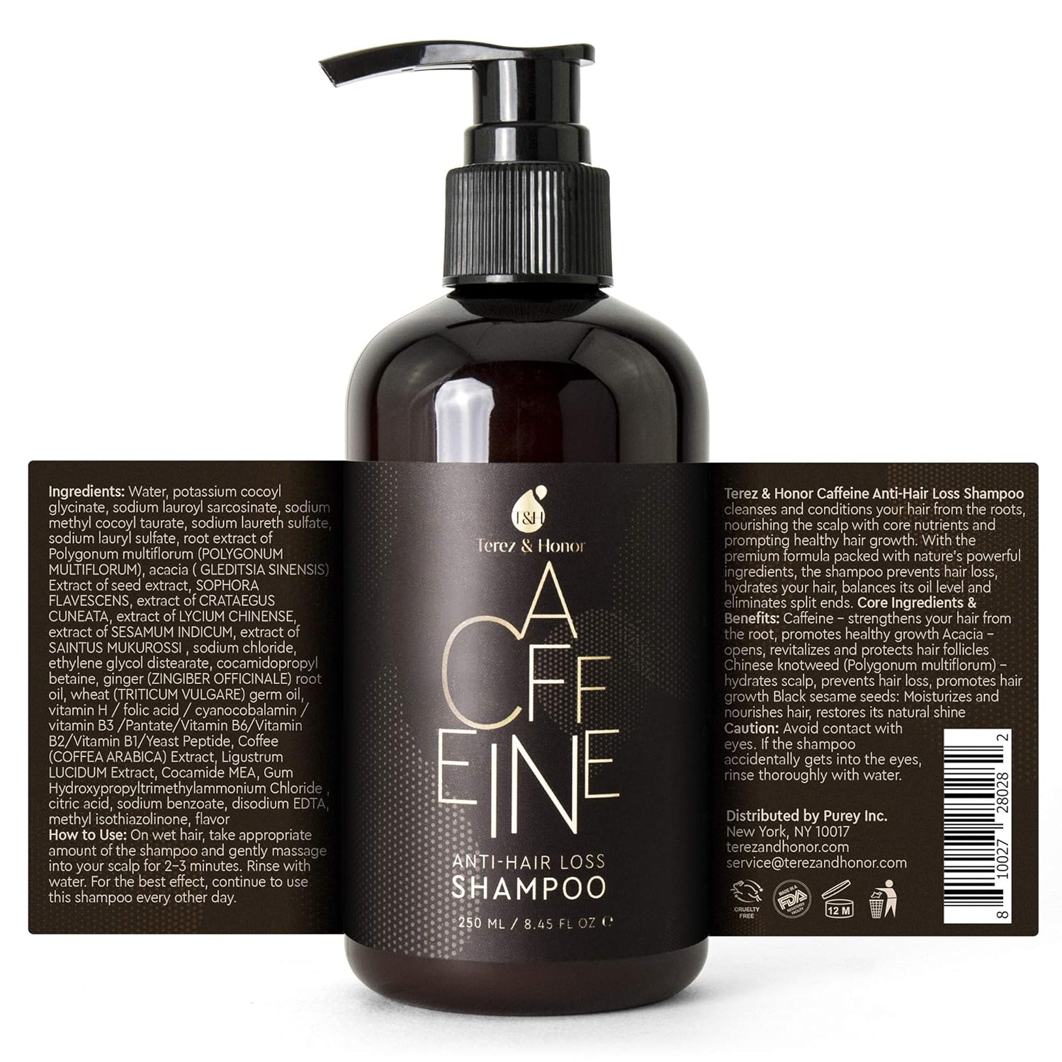 Caffeine Hair Loss Hair Growth Shampoo, Volumizing Thinning Hair with Natural and Healthy Ingredients: Beauty
